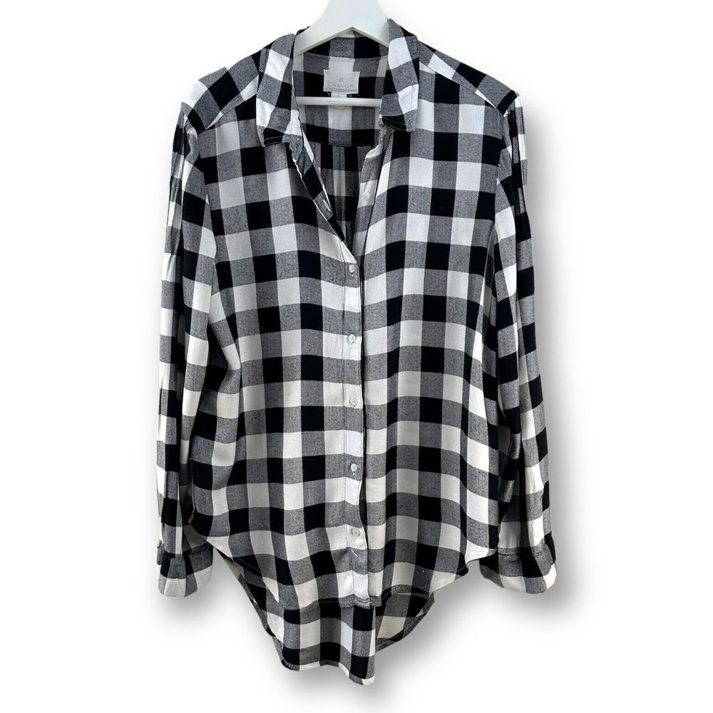 Caslon black and white buffalo check shirt size S